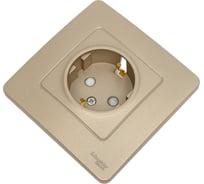 Розетка Systeme Electric Blanca с/у, с заземлением, со шторками, 16а, 250в, титан BLNRS001114