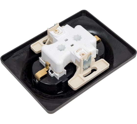 Розетка Systeme Electric Glossa двойная, с заземлением, со шторками, 16а, 250в, в сборе, графит GSL001326