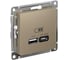 Usb розетка a + тип-c Systeme Electric Atlasdesign 45w высокоскор.заряд. qc, pd, механизм, шампань ATN000529 1