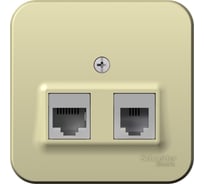 Двойная розетка: компьютерная rj45, кат.5e + телефонная rj11 Systeme Electric Blanca о/у, изол.пл., бежевый BLNIA045117