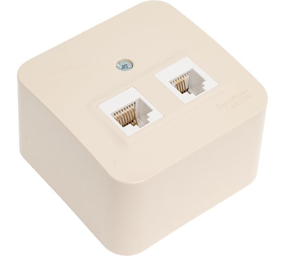 Двойная розетка: компьютерная rj45, кат.5e + телефонная rj11 Systeme Electric Blanca о/у, изол.пл., бежевый BLNIA045117