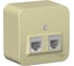 Двойная розетка: компьютерная rj45, кат.5e + телефонная rj11 Systeme Electric Blanca о/у, изол.пл., бежевый BLNIA045117 2