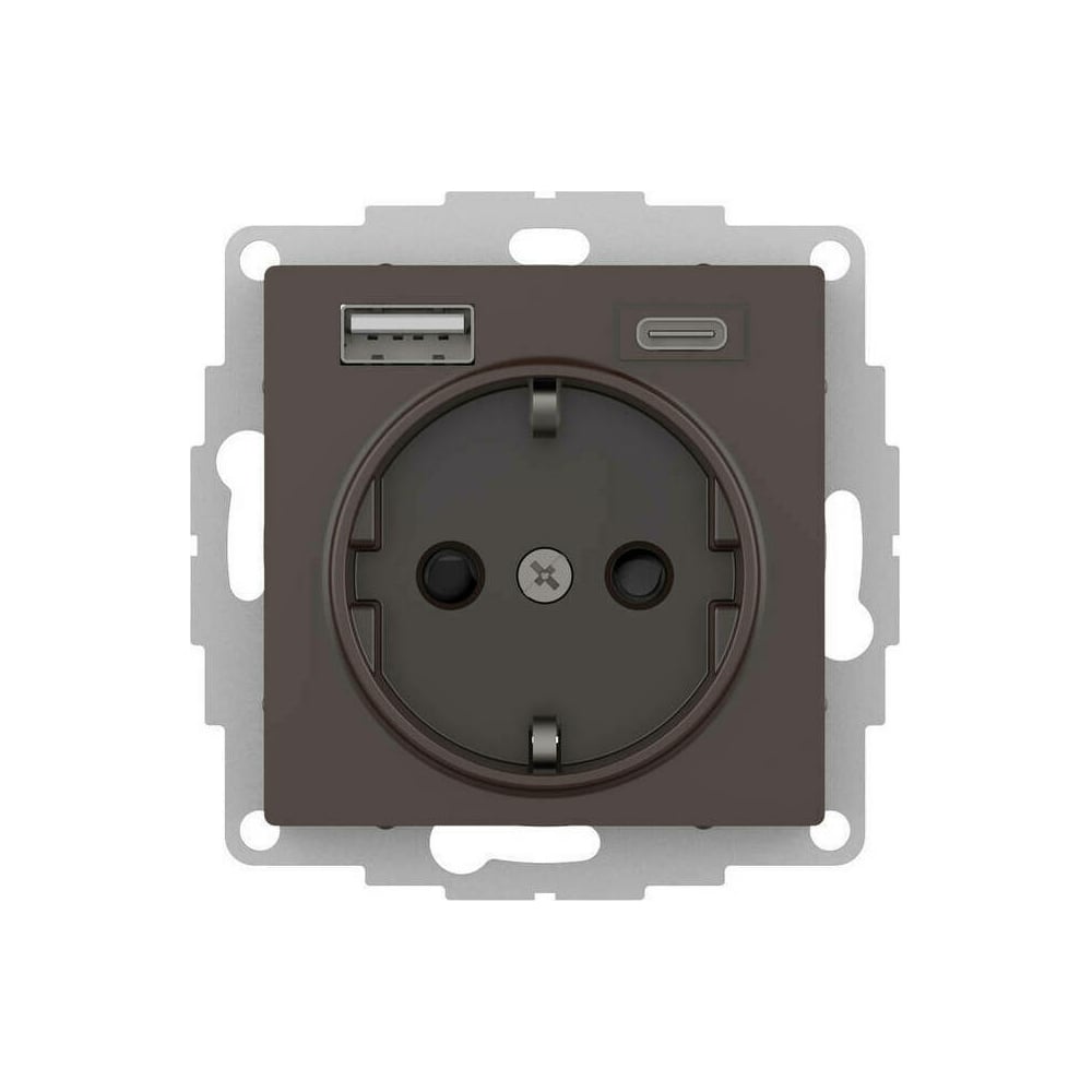 Розетка Systeme Electric Atlasdesign 16а c 2 usb a+c, 5в/2,4а/3,0а ...