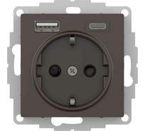 Розетка Systeme Electric Atlasdesign 16а c 2 usb a+c, 5в/2,4а/3,0а, 2x5в/1,5а, механизм, мокко ATN000632
