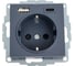 Розетка Systeme Electric Atlasdesign 16а c 2 usb a+c, 5в/2,4а/3,0а, 2x5в/1,5а, механизм, грифель ATN000732 1