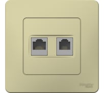 Двойная розетка: компьютерная rj45, кат.5e + телефонная rj11 Systeme Electric Blanca с/у, бежевый BLNIS045117