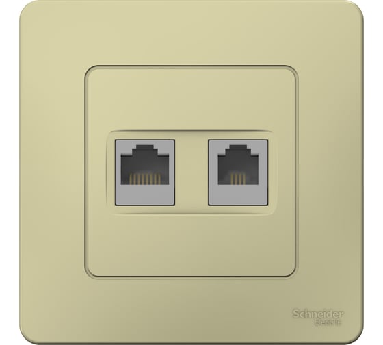 Двойная розетка: компьютерная rj45, кат.5e + телефонная rj11 Systeme Electric Blanca с/у, бежевый BLNIS045117 1