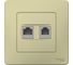 Двойная розетка: компьютерная rj45, кат.5e + телефонная rj11 Systeme Electric Blanca с/у, бежевый BLNIS045117 1