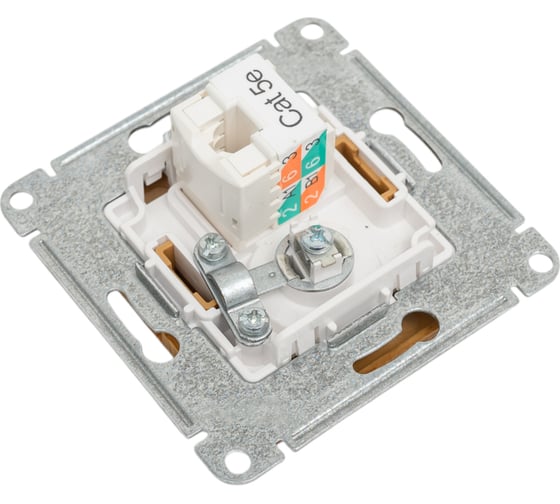 Двойная розетка: тв + компьютерная Systeme Electric Glossa rj45, кат. 5е, механизм, дерево дуб GSL000589