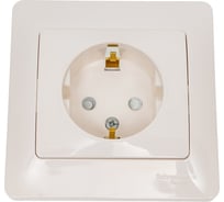 Розетка Systeme Electric Glossa с заземлением со шторками, 16а, 250в, в сборе, молочный GSL000944