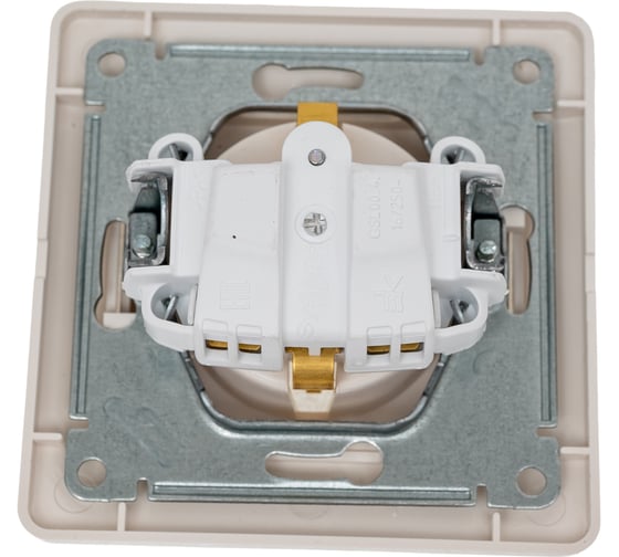 Розетка Systeme Electric Glossa с заземлением со шторками, 16а, 250в, в сборе, молочный GSL000944