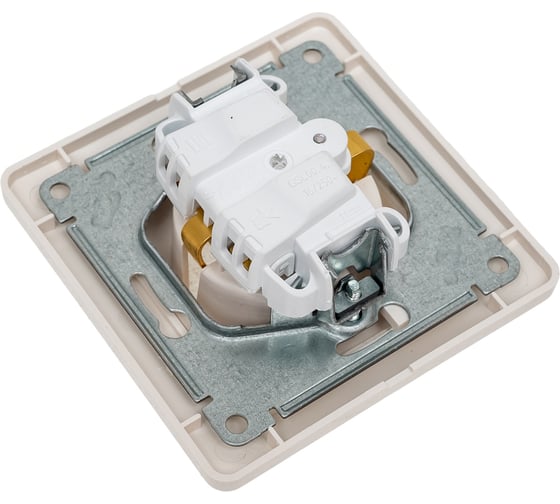 Розетка Systeme Electric Glossa с заземлением со шторками, 16а, 250в, в сборе, молочный GSL000944