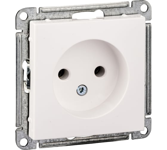 Розетка Systeme Electric W59 без заземления, без шторок, 16а, механизм, белый RS16-153-1-86