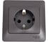 Розетка Systeme Electric Glossa с заземлением со шторками, 16а, 250в, в сборе, графит GSL001344 1