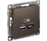 Usb розетка a + тип-c Systeme Electric Atlasdesign 45w высокоскор.заряд. qc, pd, механизм, мокко ATN000629 1