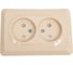 Розетка Systeme Electric этюд с/у, двойная, без заземления, со штороками 16а 250b, кремовый, россия PC16-106K 1