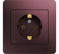 Розетка Systeme Electric Glossa с заземлением, 16а, 250в, в сборе, баклажановый GSL001142