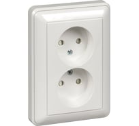 Розетка Systeme Electric W59 двойная, без заземления, со шторками, 16а, в сборе, шампань RS16-254-48