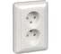 Розетка Systeme Electric W59 двойная, без заземления, со шторками, 16а, в сборе, шампань RS16-254-48 1