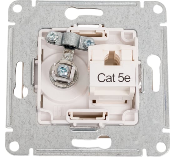 Двойная розетка: тв + компьютерная Systeme Electric Glossa rj45, кат. 5е, механизм, титан GSL000489