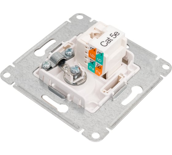 Двойная розетка: тв + компьютерная Systeme Electric Glossa rj45, кат. 5е, механизм, титан GSL000489