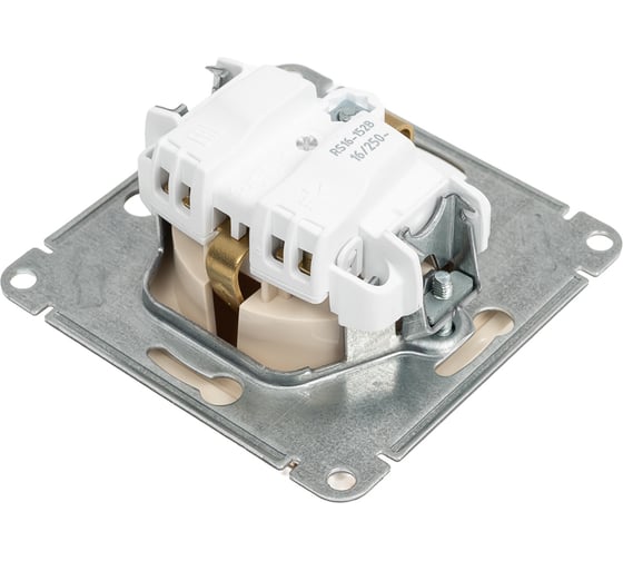 Розетка Systeme Electric W59 aqua с заземлением со шторками, 16а, ip44, механизм, слоновая кость RS16-152B-2-86