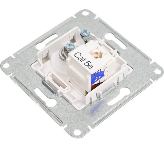Двойная розетка: тв + компьютерная Systeme Electric Glossa rj45, кат. 5е, механизм, перламутр GSL000689