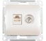 Двойная розетка: тв + компьютерная Systeme Electric Glossa rj45, кат. 5е, механизм, перламутр GSL000689 1