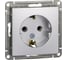 Розетка Systeme Electric W59 с заземлением без шторок, 16а, механизм, матовый хром RS16-154-5-86 1