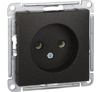 Розетка Systeme Electric W59 без заземления, без шторок, 16а, механизм, черный бархат RS16-153-6-86