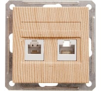 Двойная розетка rj11+rj45 Systeme Electric W59, 160в, 1а, кат.5e, механизм, сосна RSI-251TK5E-7-86