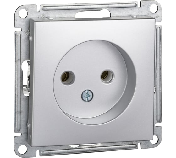 Розетка Systeme Electric W59 без заземления, без шторок, 16а, механизм, матовый хром RS16-153-5-86