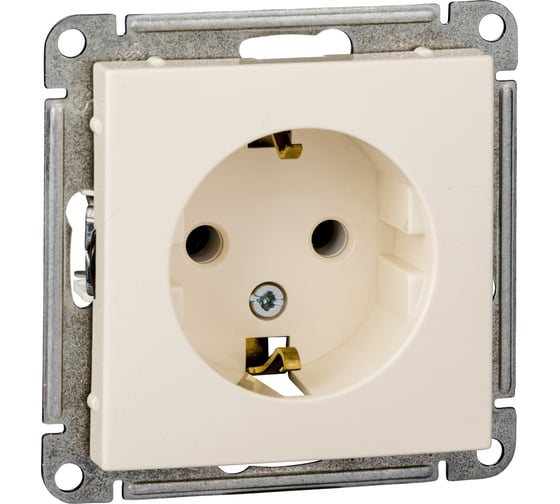 Розетка Systeme Electric W59 с заземлением без шторок, 16а, механизм, слоновая кость RS16-154-2-86