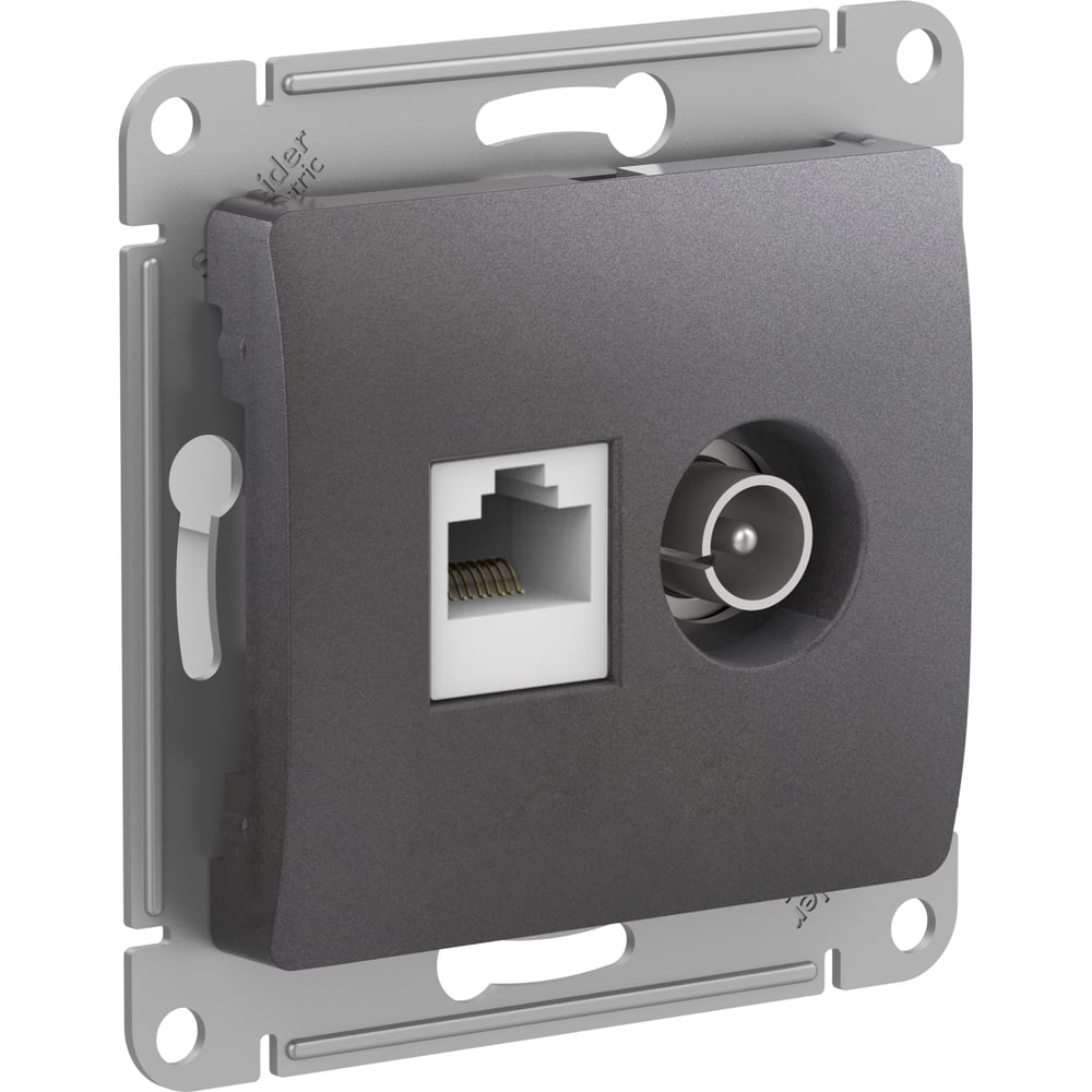 Двойная розетка: тв + компьютерная Systeme Electric Glossa rj45, кат ...