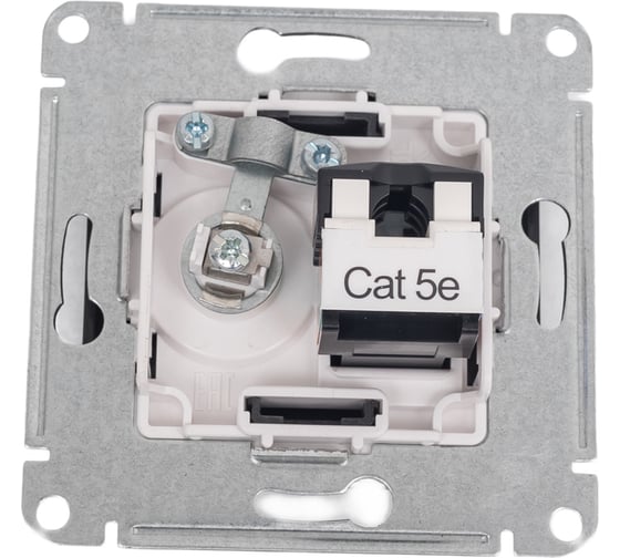 Двойная розетка: тв + компьютерная Systeme Electric Glossa rj45, кат. 5е, механизм, графит GSL001389