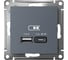 Usb розетка a + тип-c Systeme Electric Atlasdesign 45w высокоскор.заряд. qc,pd, механизм, грифель ATN000729 2