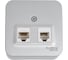 Двойная розетка: компьютерная rj45, кат.5e + телефонная rj11 Systeme Electric Blanca о/у, изол.пл., алюминий BLNIA045113 2