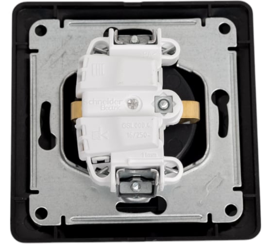 Розетка Systeme Electric Glossa с заземлением, 16а, 250в, в сборе, графит GSL001342