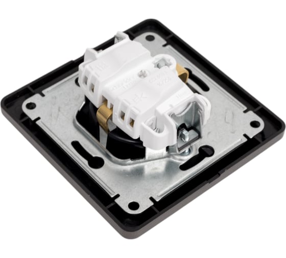 Розетка Systeme Electric Glossa с заземлением, 16а, 250в, в сборе, графит GSL001342