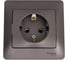 Розетка Systeme Electric Glossa с заземлением, 16а, 250в, в сборе, графит GSL001342 1