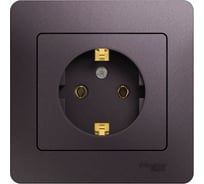Розетка Systeme Electric Glossa с заземлением, 16а, 250в, в сборе, сиреневый туман GSL001442