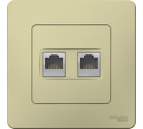 Двойная компьютерная розетка Systeme Electric Blanca скрытой установки, rj45, кат.5e, бежевый BLNIS045457
