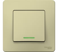 1-клавишный переключатель Systeme Electric Blanca скрытой установки (cх.6) с подсветкой, 10а, 250b, бежевый BLNVS010617
