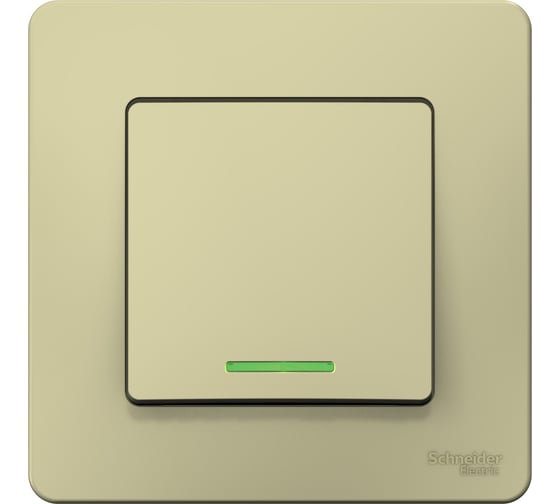 1-клавишный переключатель Systeme Electric Blanca скрытой установки (cх.6) с подсветкой, 10а, 250b, бежевый BLNVS010617 1