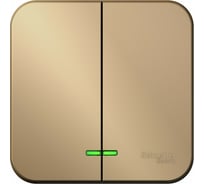 2-клавишный выключатель Systeme Electric Blanca открытой установки (cх.5) с подсветкой, 10а, 250b, титан BLNVA105104