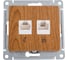 Механизм двойной розетки Systeme Electric Glossa rj11+rj45, категория 5e, дерево дуб GSL000585 1