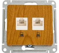 Механизм двойной компьютерной розетки Systeme Electric Glossa rj45+rj45, категория 5e, дуб GSL000585KK