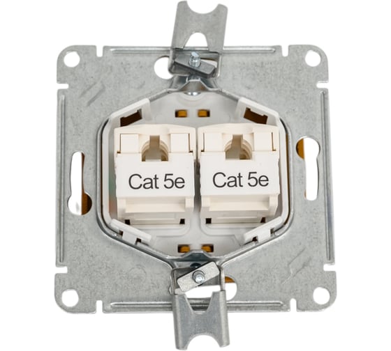 Механизм двойной компьютерной розетки Systeme Electric Glossa rj45+rj45, категория 5e, дуб GSL000585KK