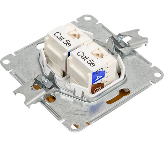 Механизм двойной компьютерной розетки Systeme Electric Glossa rj45+rj45, категория 5e, дуб GSL000585KK