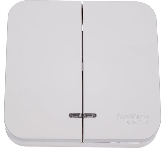 2-клавишный выключатель Systeme Electric Blanca открытой установки (cх.5) с подсветкой, 6а, 250в, белый BLNVA065101